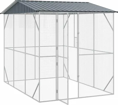 Image de vidaXL Cage à oiseaux anthracite 227 x 310 x 247 cm Acier galvanisé