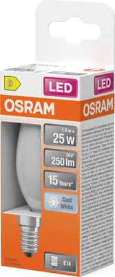 Image de Ampoule Led Flamme E14 Dépolie éclairage Led Froid, Faible Consommation, Design Flamme Dépoli. - Ledvance  Gp