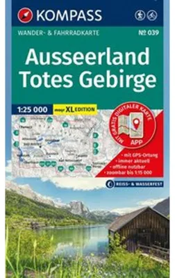 Zdjęcie produktu dla Mapa turystyczna KOMPASS 039 Ausseerland, Totes Gebirge w skali 1:25 000