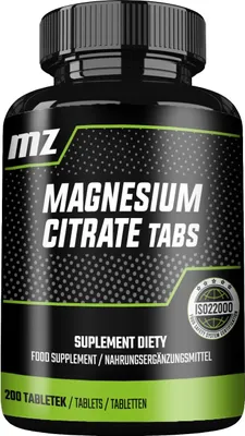Produktbild von Magnesiumcitrat 100 mg - 200 leicht zu schluckende Tabletten - Unterstützt Energie und Knochenstärke - von MZ