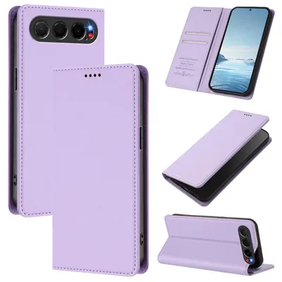 Produktbild von Handyhülle für ZTE nubia Air, Kunstleder Klapphülle Stoßfeste Magnetische Hülle mit Ständer Violett