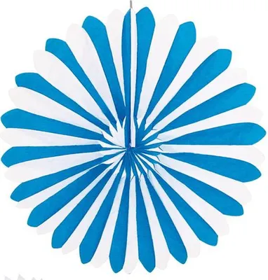 Produktbild von Dekofächer Blau/Weiß 60cm, schwer entflammbar