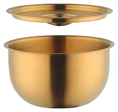 Imagen del producto de Solidchoice: Plato de servicio de acero inoxidable con tapa, ideal para la cocina y la repostería