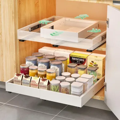 Ausziehbare Schrankorganizer 2er-Pack, verstellbar 30–48 cm breit