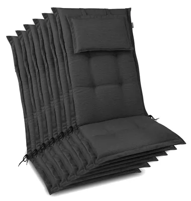 Produktbild von Beautissu HighLux HL, 120x50x7cm, Anthrazit, 6er Set, Gartenstuhlauflage