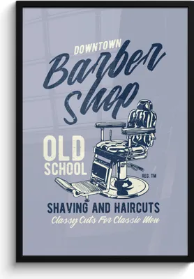 Produktbild von MuchoWow® MuchoWow® Gerahmtes Poster Mancave - Stuhl - Barbier - Vintage 60x90 cm - Poster mit zchwarzem Bilderrahmen - Kunst