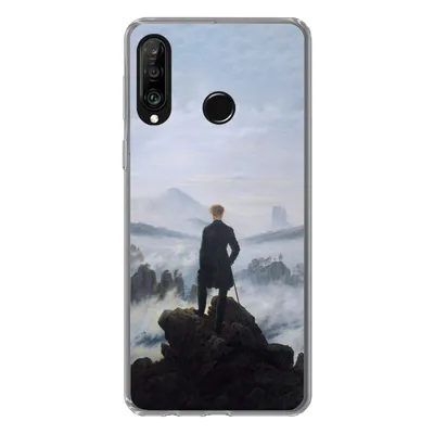 Produktbild von MuchoWow® Handyhülle Schutzhülle Hülle für Huawei P30 Lite Der Wanderer über dem Nebelmeer - Caspar David Friedrich - Kunstwerk Silikon Softcase Handy Hülle - Handyhülle
