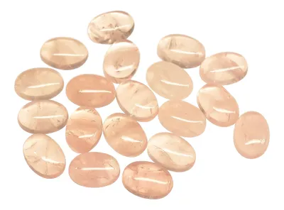 Produktbild von 1 Hochwertige, zarte Rosenquarz Cabochons, 18 x 13 mm
