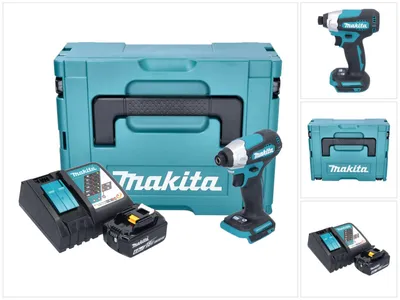 Zdjęcie produktu dla Akumulatorowy klucz udarowy Makita DTD 157 RG1J 18 V 140 Nm 1/4" bezszczotkowy + 1x akumulator 6,0 Ah + ładowarka + walizka Makpac