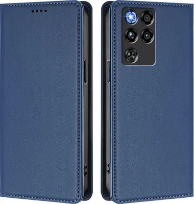 Produktbild von Handyhülle für ZTE nubia RedMagic 11 Pro, Kunstleder Klapphülle Stoßfeste Magnetische Hülle mit Ständer Dunkelblau
