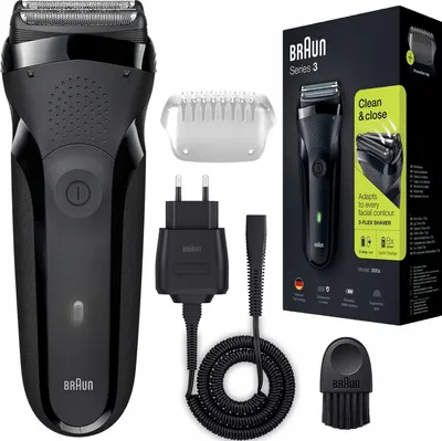 Immagine prodotto di Braun | Rasoio elettrico Serie 3 300s - Nero - Rasatura precisa - Impermeabile ed ergonomico