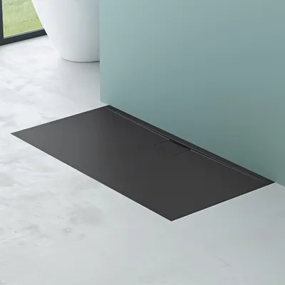 Produktbild von Mai & Mai Duschtasse Duschwanne aus Mineralguss BxTxH: 90x160x3 cm Mineralgusswanne in Anthrazit DIN-Anschlüsse Geoma07