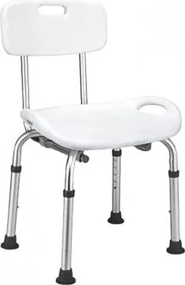 Produktbild von Aluminium-Duschstuhl mit Rückenlehne, 135 kg belastbar