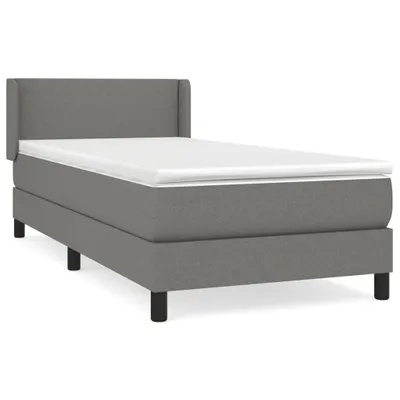 Immagine prodotto di vidaXL Letto a molle con materasso grigio scuro 90x200 cm in tessuto