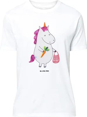 Produktbild von Mr. & Mrs. Panda Tshirt Einhorn Gemüse - Weiß - Geschenk, Wochenmarkt, Lustiges T-Shirt, Unicorn, Biomarkt, Oversize, Einhörner, Shirt