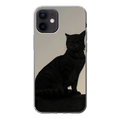 Produktbild von MuchoWow® Handyhülle Schutzhülle Hülle für iPhone 12 Katze - Dunkelheit - Zaun Silikon Softcase Handy Hülle - Schutzhülle