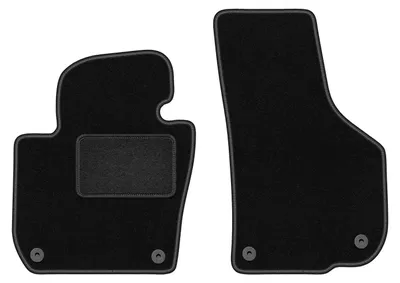 Produktbild von Velours-Fußmatten Vorne passend für Skoda Superb II (Limousine, Kombi, Bj. 2008-2015) –  schwarz, passgenau, mit Befestigungen set 2 Stk. - STANDARD