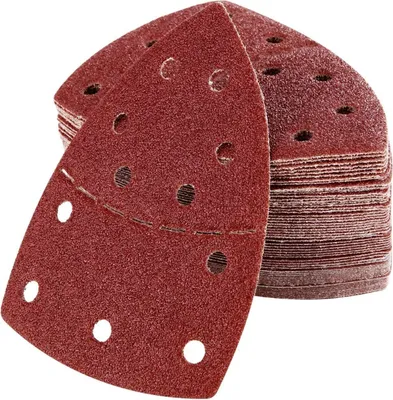 Produktbild von Schleifdreiecke, Schleifpapier für Bosch PSM 100A, PSM 160, PSM 200 AES, PSM 18, PDA 180, PSM 160 A/PSM 80/PRIO, 105 mm x 152 mm, 60 Stück, Körnung P40/60/80 /120/180/ 240