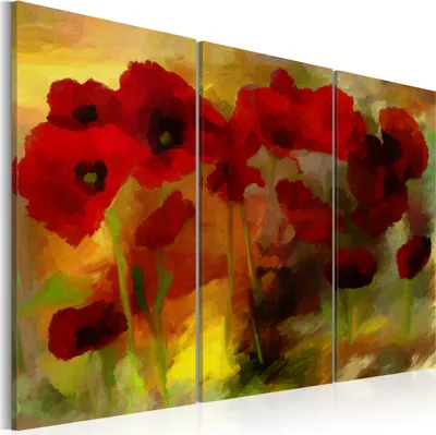 Zdjęcie produktu dla Obrazy na płótnie z motywem kwiatów, 120x80 cm, zestaw 3 sztuk – obrazy do salonu, nowoczesne obrazy na płótnie, wydruki na płótnie, dekoracje ścienne do sypialni, model 020110-66
