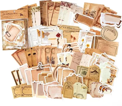 Obrázok produktu pre Vintage nálepky do scrapbooku, 100 kusov, retro štítky pre DIY projekty