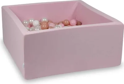 Obrázek produktu pro Kuličkový bazén 90x90x40cm růžový - se 400 koulemi / bílá, šedá, světle mátová