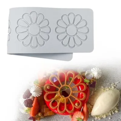 Silikon-Prägemuster für Fondant, Blumenform, 27,94 x 7,52 cm