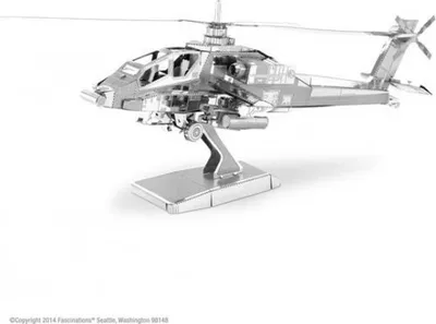 Obrázek produktu pro Metal Earth AH-64 Apache, Model vírníku, Montážní sada, McDonnell Douglas AH-64 Apache, Chlapec/děvče, Kov, Střední