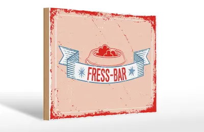 Produktbild von Holzschild Spruch 30x20cm Fress-Bar