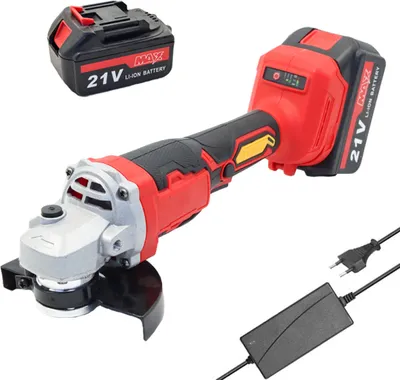 Zdjęcie produktu dla szlifierka kątowa 21 V 125 mm, silnik bezszczotkowy, wielofunkcyjne elektronarzędzie do szlifowania, 2-częściowa przecinarka z akumulatorem litowym, uniwersalne elektronarzędzie do cięcia i polerowania płytek