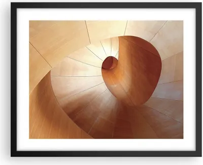 Produktbild von Gerahmtes Poster - Schwarzer Rahmen - Dreidimensional Spirale Braun - 50x40 cm - Wand Bild - Wanddeko - Wandbilder - Kunstposter - Wandposter - Bilderrahmen - Bilder - Kunstdruck - P2BAA50x40-4652