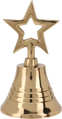 Obrázek produktu pro Zlatý vánoční zvonek 10cm, hvězda