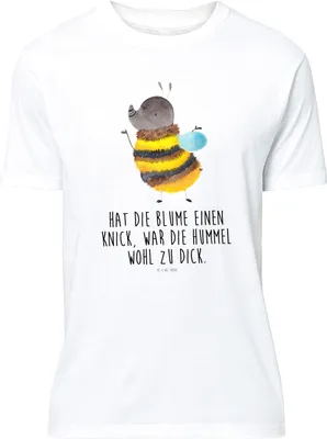Produktbild von Mr. & Mrs. Panda T-Shirt Hummel flauschig - Weiß - Geschenk, Lustige Sprüche, Tshirt, S, mit Spruch, Natur, Biene, Shirt, Blume, oberteil