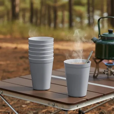 Immagine prodotto di Set di 6 tazze in plastica, grigie, 300 ml
