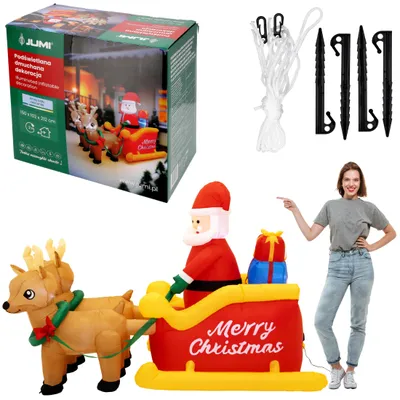 Produktbild von Aufblasbarer Weihnachtsmann, Schlitten, Rentier – aufblasbare JUMIhome-Weihnachtsdekoration