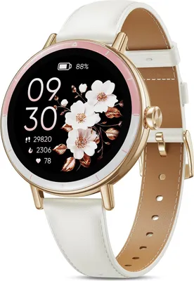 Produktbild von Smartwatch Damen, 1,27 HD Screen Rund Klein Armbanduhr mit Telefonfunktion/Menstruationszyklus/SpO2/Pulsuhr/Schlafmonitor/Schrittzähler