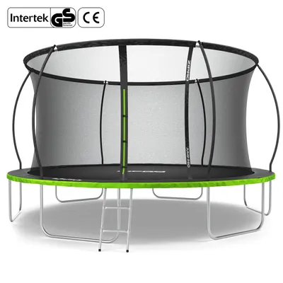 Immagine prodotto di ZIPRO Trampolino Jump Pro Premium | 14FT Ø 435 cm | Trampolino da giardino Trampolino per bambini Set completo incl. rete, scaletta e copertura perimetrale, per esterni, verde