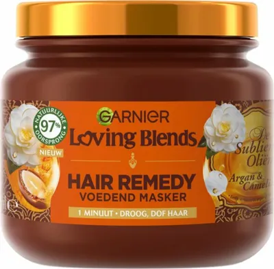 Image de Garnier - Loving Blends - Masque capillaire - Huile d'argan & de camélia - Cheveux secs & ternes - 340 ml - 1 pièce