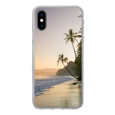 Produktbild von MuchoWow® Handyhülle Schutzhülle Hülle für iPhone X Strand - Sonnenuntergang - Tropisch Silikon Softcase Handy Hülle - Handyhülle