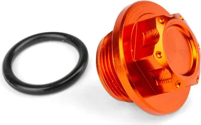 Produktbild von Orangefarbene Schwimmkammer-Schraubkappe für PWK V2 Vergaser.