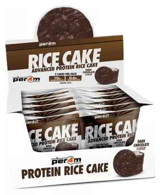 Produktbild von Per4m Advanced Protein Rice Cakes (12x64g) Dark Chocolate - Funktionelle Lebensmittel - Eiweiß-Snacks
