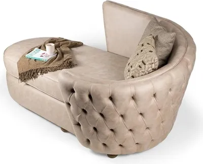 Immagine prodotto di Elegante chaise longue in legno con ecopelle in colore naturale