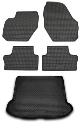 Gummi Kofferraumwanne + Fußmatten Set für Volvo XC60, Bj. 2007-, schwarz
