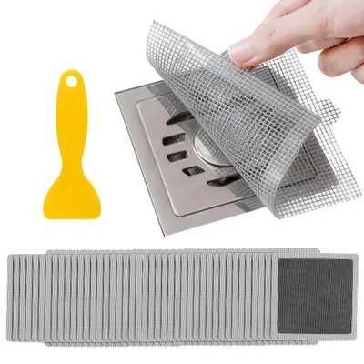 Produktbild von Abflusssieb Haarfänger Duschsieb - 15 x 15 cm - 40 Stück - Einweg - Selbstklebend