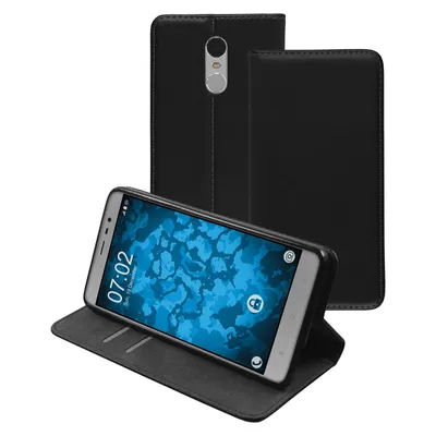 Produktbild von PhoneNatic Kunst-Lederhülle kompatibel mit Xiaomi Redmi Note 3 - Book-Case schwarz Cover