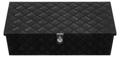 Immagine prodotto di Cassetta portattrezzi in alluminio SucceBuy con maniglia laterale e serratura, contenitore per cassoni di carico, rimorchi, pick-up e camper (762 x 330,2 x 243,84 mm), colore nero