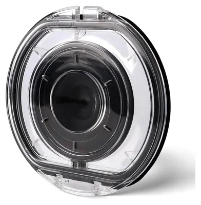 A clear, professional studio shot of a replacement dustbin lid for a Dyson vacuum cleaner.