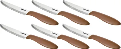 Immagine prodotto di coltello tavola 'presto' lunghezza totale 23 cm -  lama 12 cm  - marrone 6 pezzi