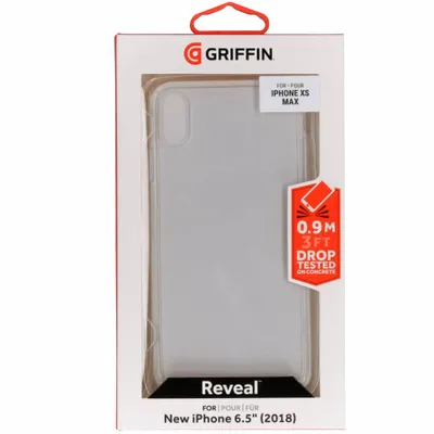 The image shows the retail packaging of a Griffin Reveal iPhone XS Max case.