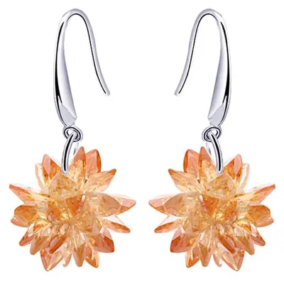Produktbild von Florale Dangle Ohrringe mit orangefarbenem Kristall
