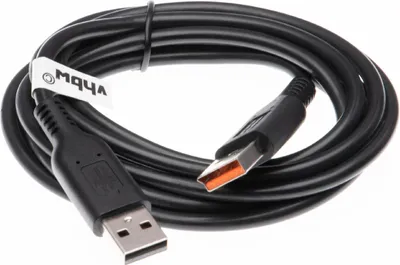 Produktbild von vhbw USB-Kabel kompatibel mit Lenovo Yoga 900S-12ISK, 900-13ISK, 700-14ISK, 900 13 Tablet - Datenkabel 2in1 Ladekabel, 100cm Schwarz